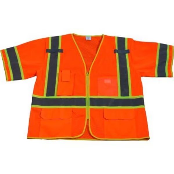 Petra Roc Two Tone DOT Surveyors Vest, ANSI Class 3, Polyester Mesh, Orange, S/M, Petra Roc Inc, Mfr#: OVM3-CB1-S/M